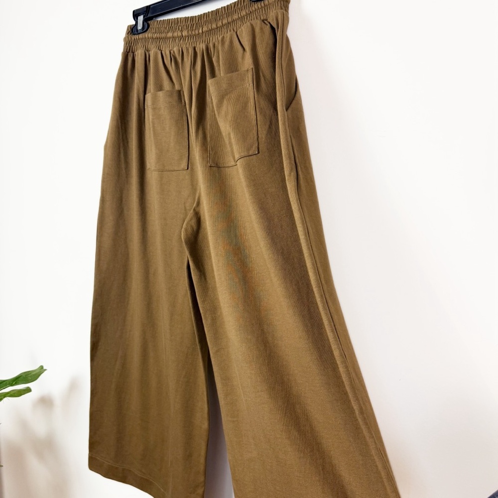 Madewell Brown Wide-Leg Drawstring Crop Pants - Picture 7 of 10